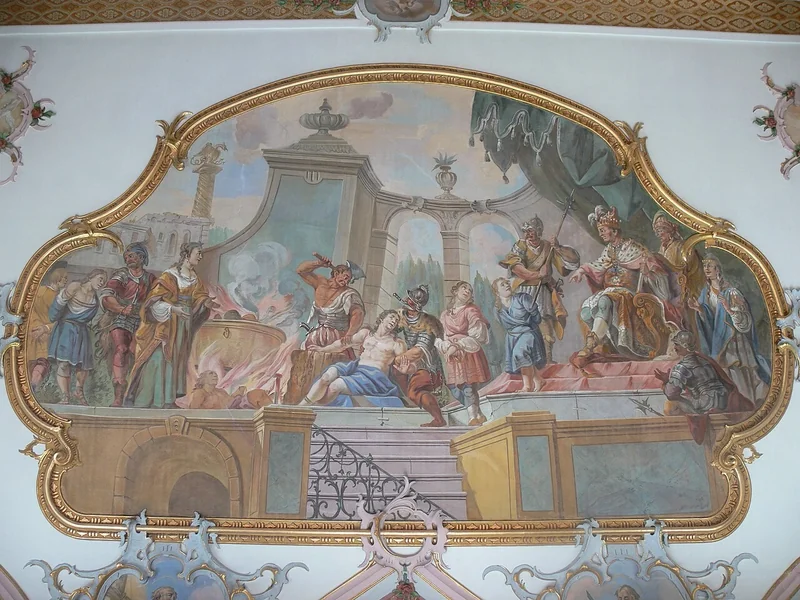 1738-Franz Joseph Hermann - Wiggensbach, chiesa di San Pancrazio, transetto sud, Martirio dei fratelli Maccabei